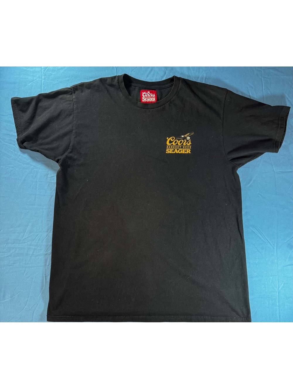Coors Banquet Beer Seager Western Company Black Graphic T-Shirt XL
